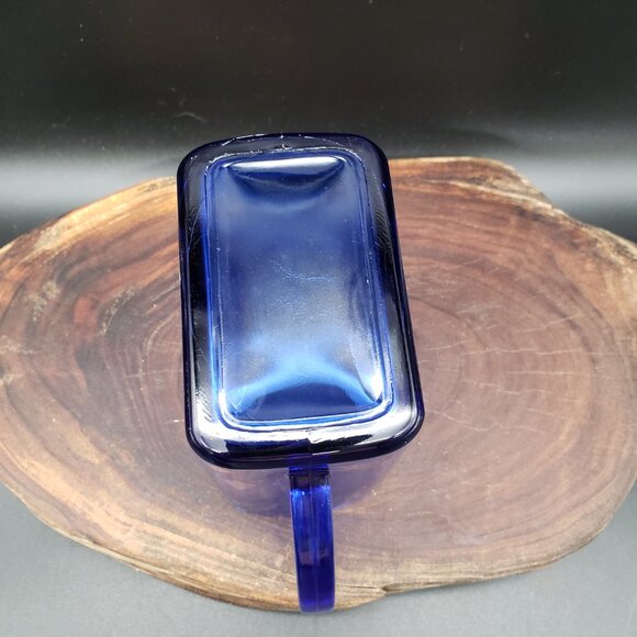 Hazel Atlas Cobalt Blue Chevron Arrow Creamer 1930s Vintage Depression Glass USA - Picture 6 of 9